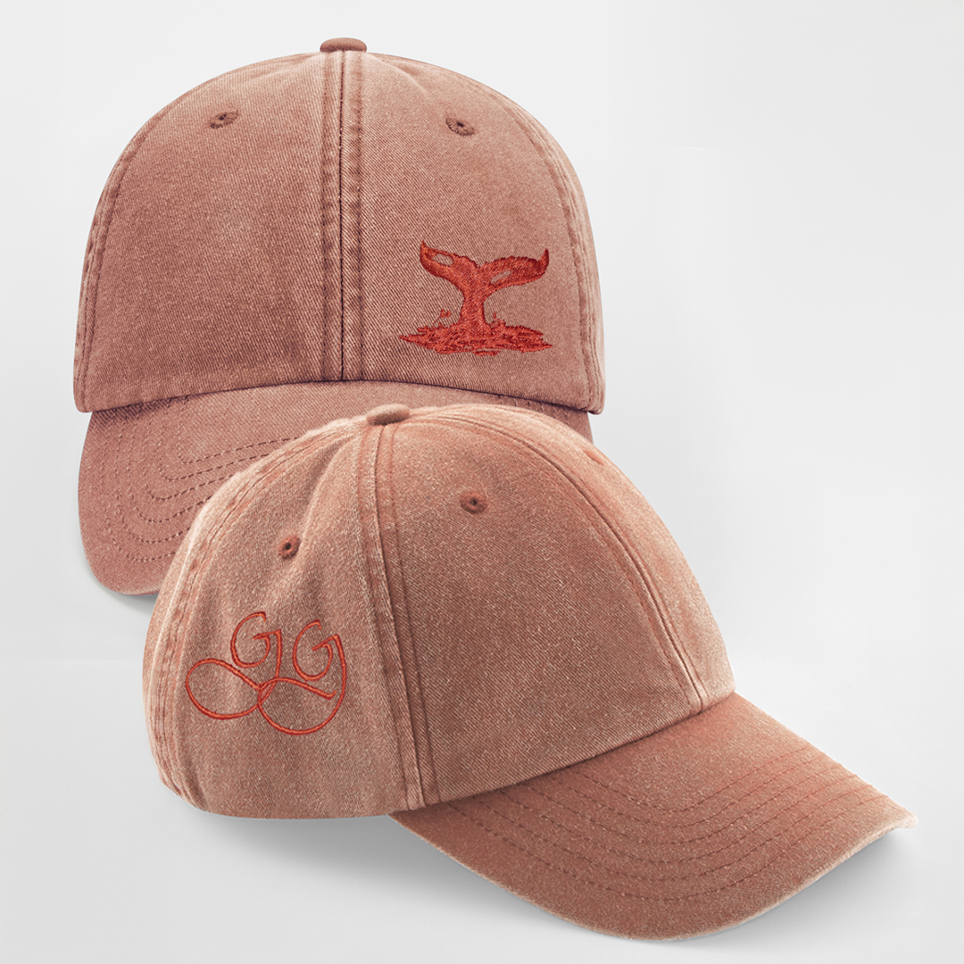 Gorra Naranja de Algodón Orgánico con Cola de Ballena
