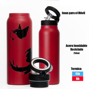 Gato Rojo botella acero inoxidable