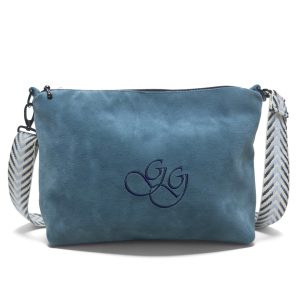 Bolso azul petróleo pelo