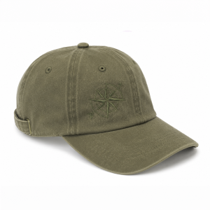 Gorra Kaki Orgánica con Rosa de los Vientos