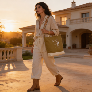 Bolso Galgo reversible artesanal beige y camel | Hecho a mano
