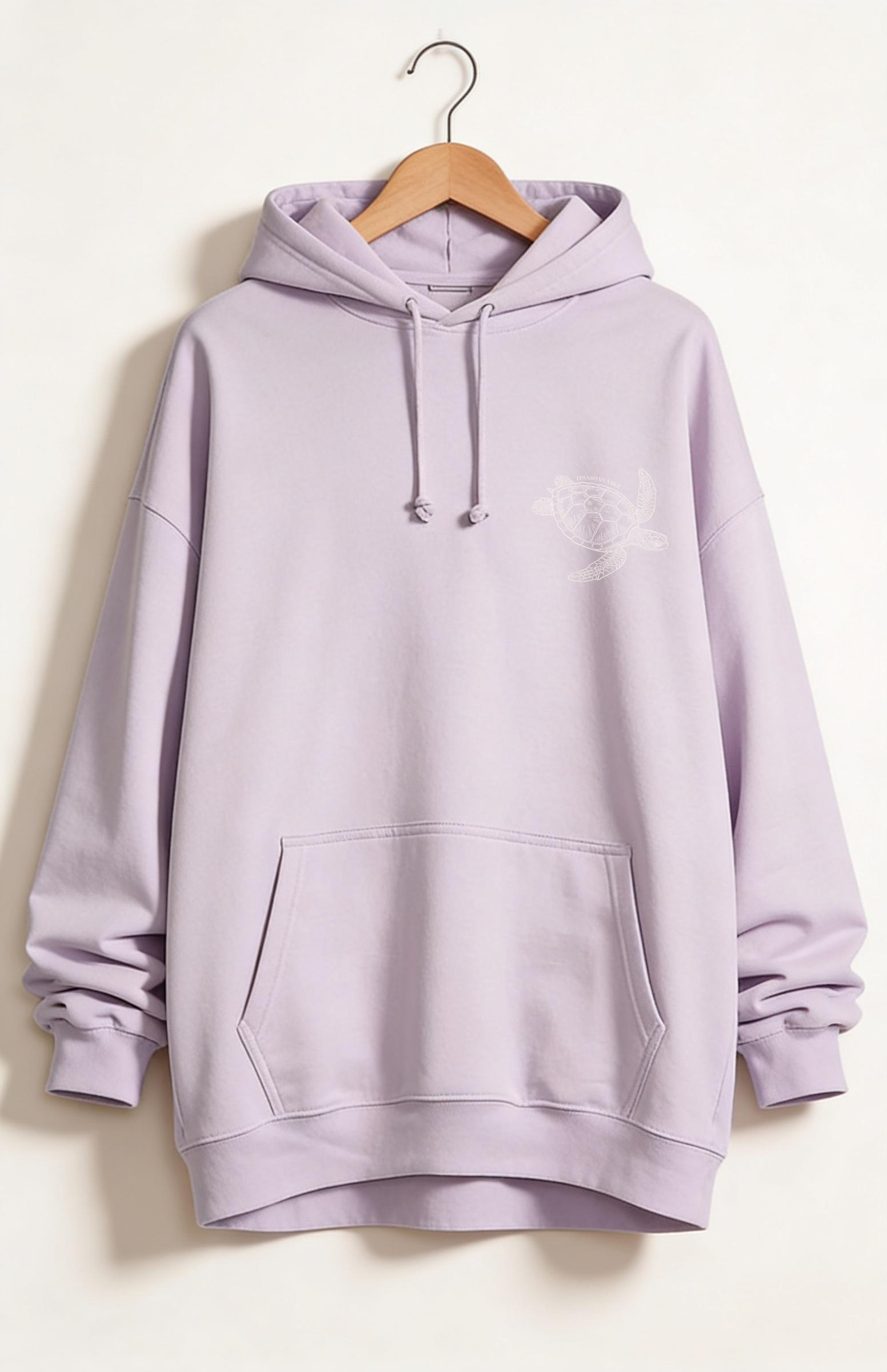 Sudadera lila unisex de algodón orgánico | Tortuga marina - Imagen 3